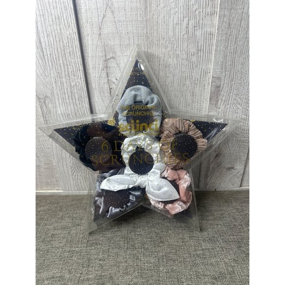 Scünci 6 Days Of Scrunchies Star Gift Set Hair Accessories Glittery Pink Black - Picture 1 of 3